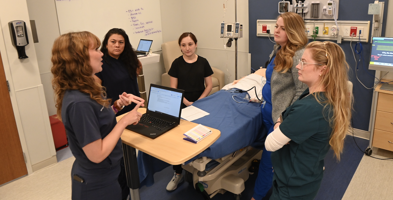 Nursing student in class