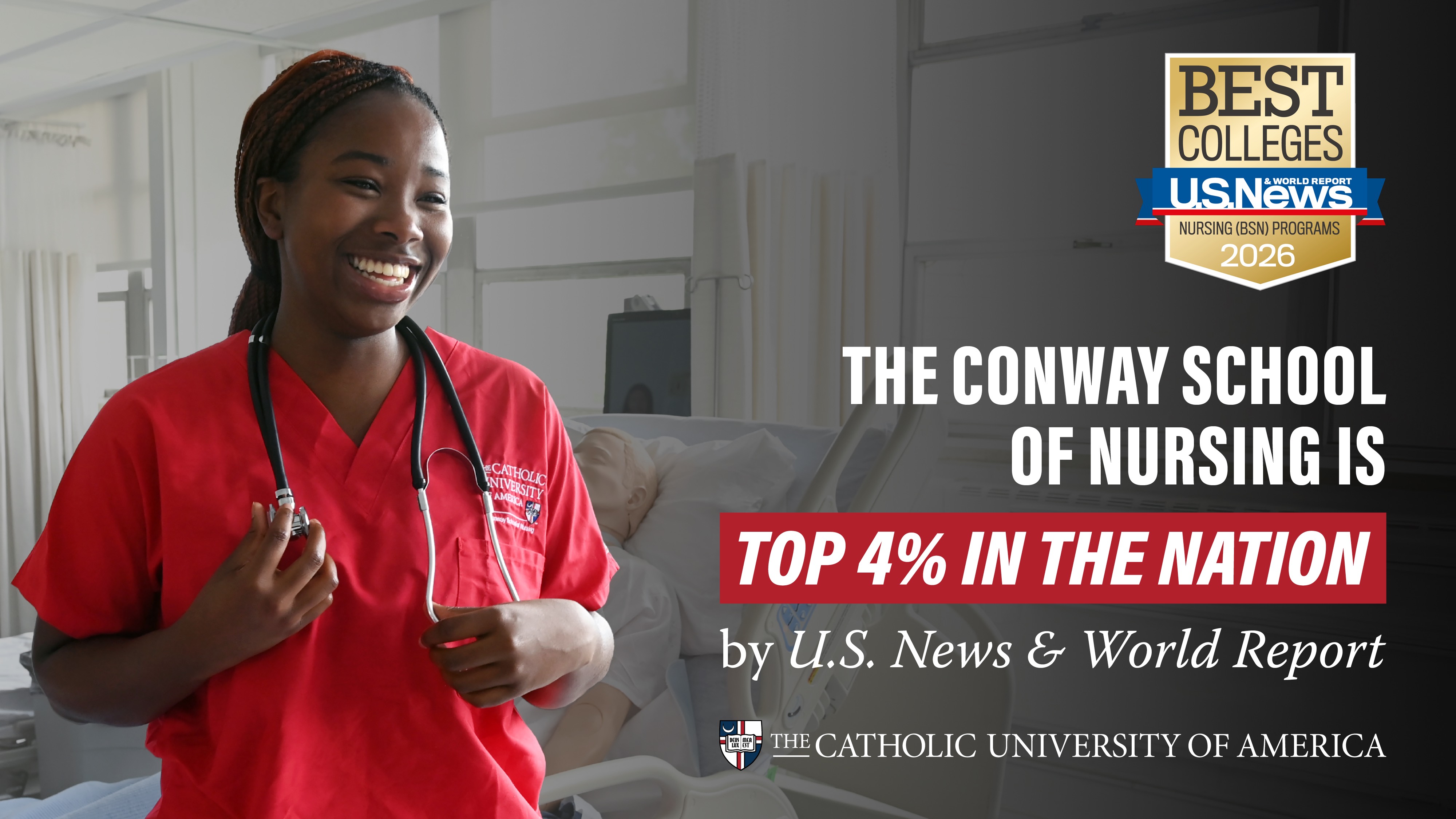 Conway School of Nursing Ranks Among the Top 4% of BSN Programs Nationwide, Placing 28th in U.S. News &amp; World Report