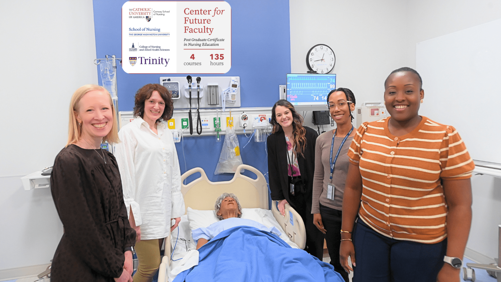 Students in the Center for Future Faculty at the Conway School of Nursing recently participated in a simulation-based education seminar designed to strengthen teaching skills and support future nurse educators.