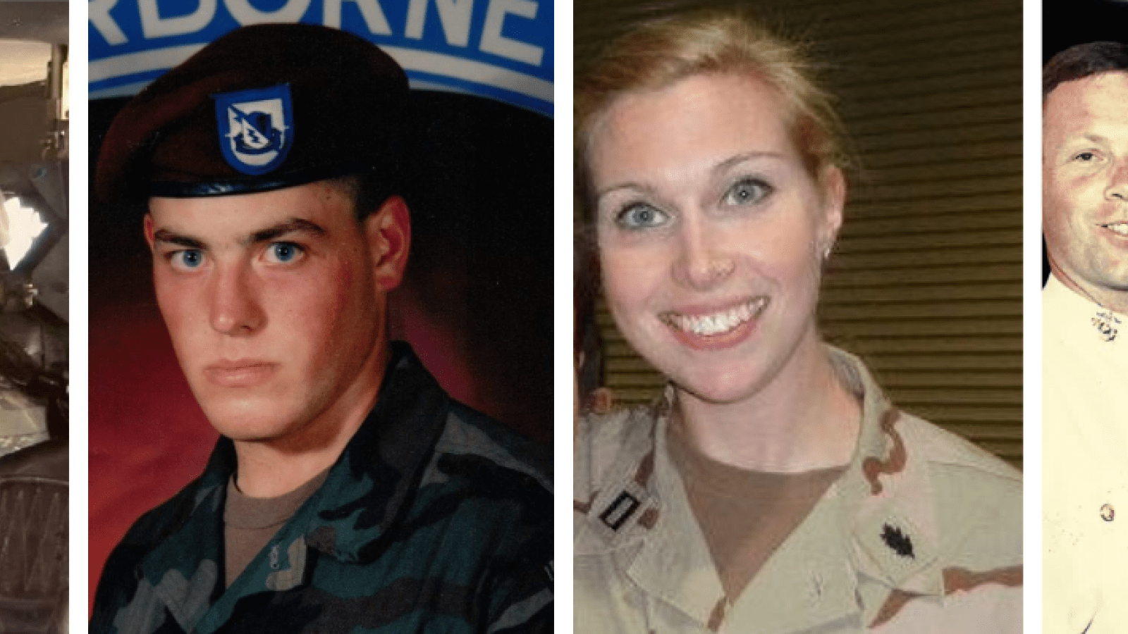 Images of 4 Catholic University graduates who have served in the military.