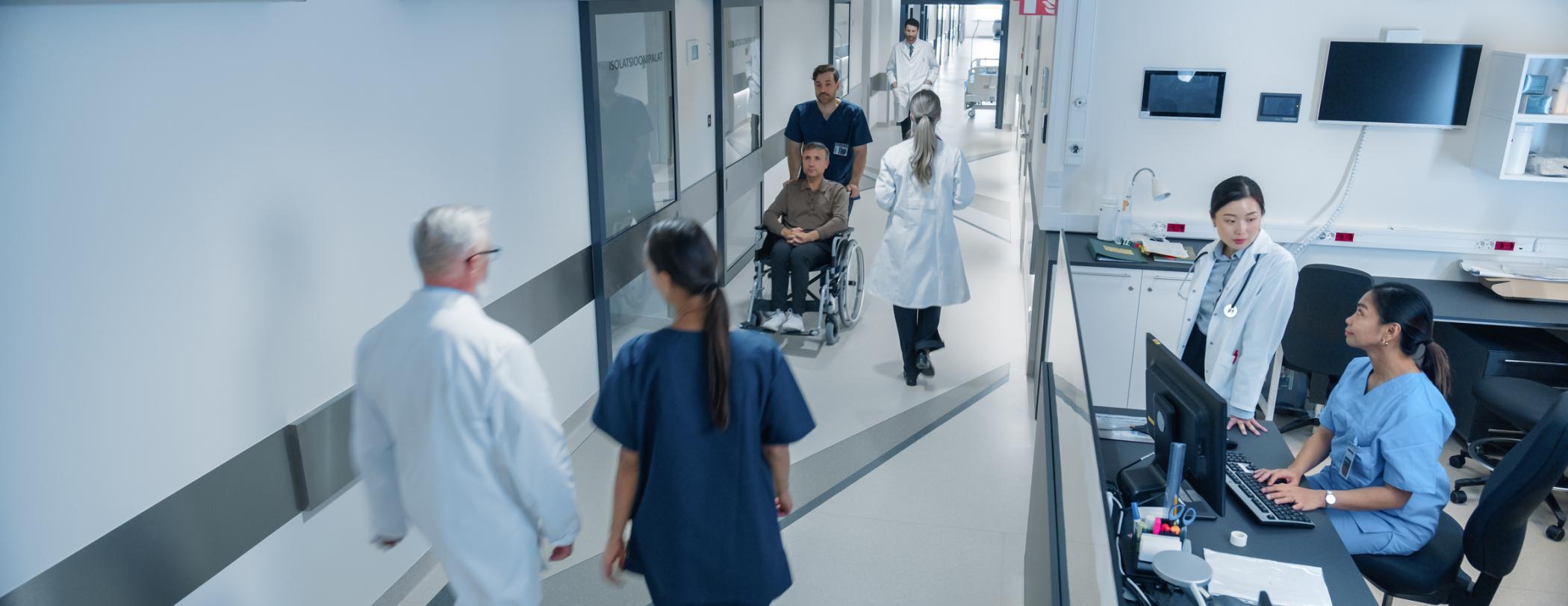 active hallway of a hospital