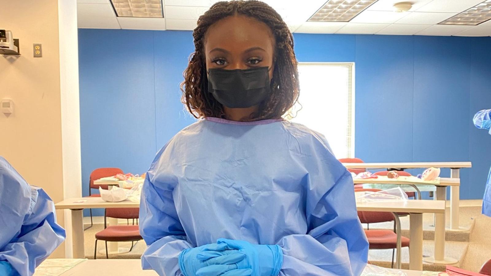 eboni willis in nursing gear