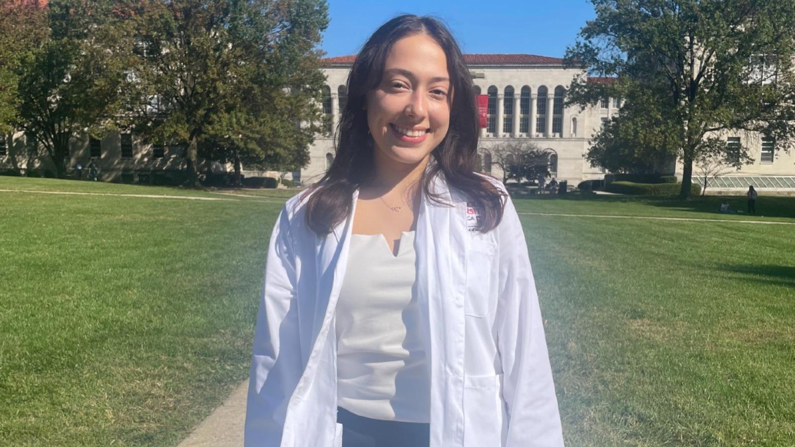 natalia in her white lab coat