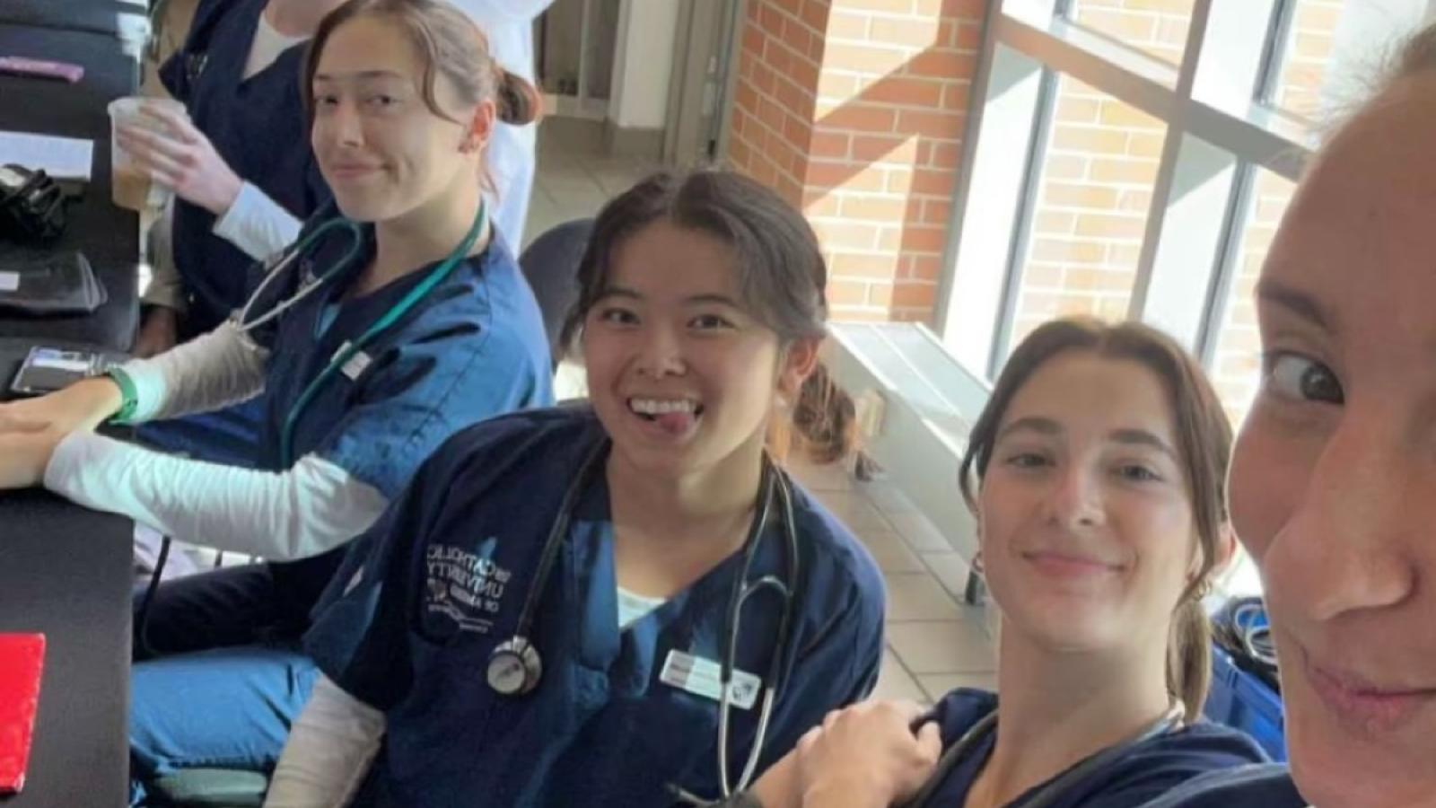 natalia with her nursing friends