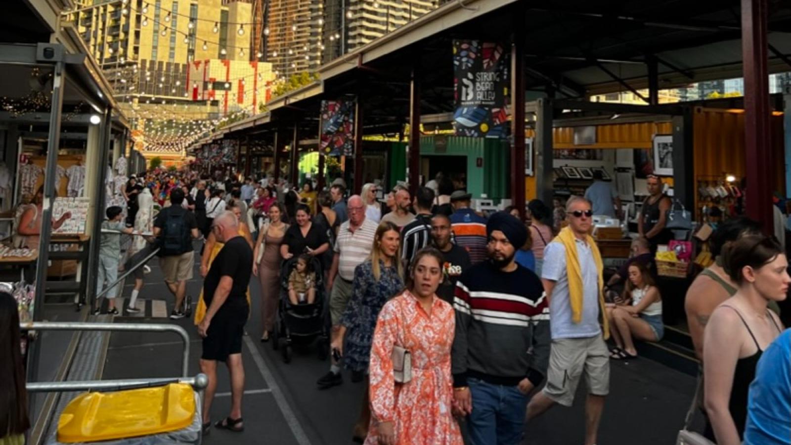 a busy market 