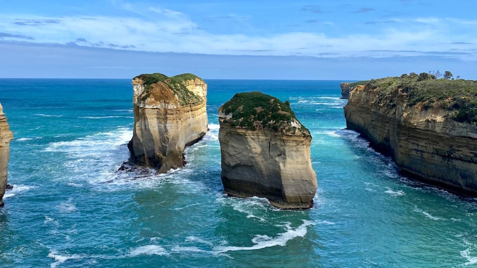 beautiful rock formation off the coast in australia