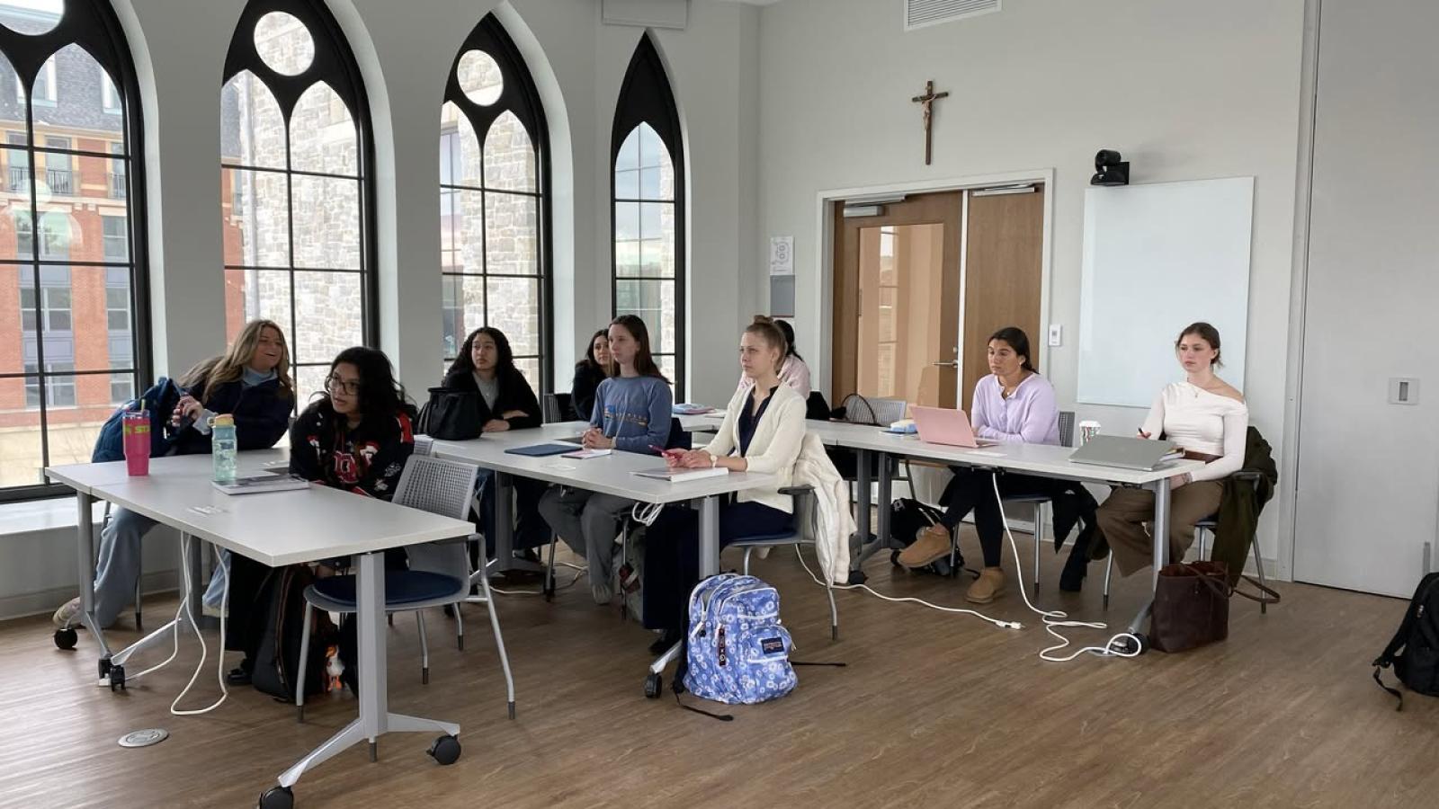 Students in a classroom at Conway School of Nursing.