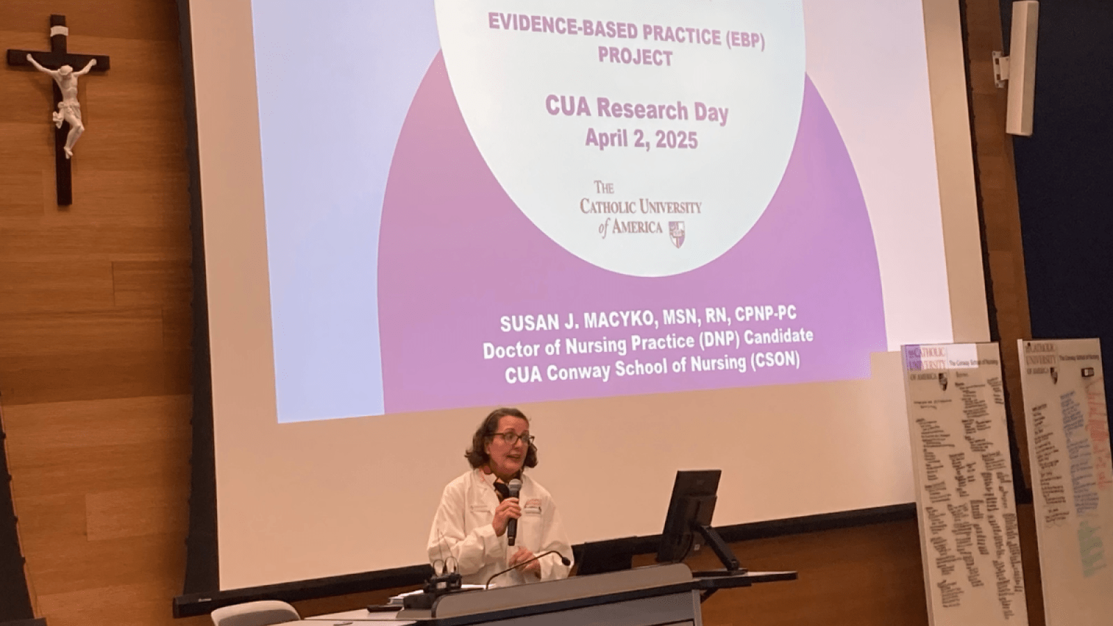 Conway School of Nursing representative at Research Day 2025.