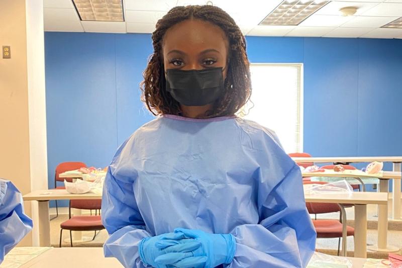eboni willis in nursing gear