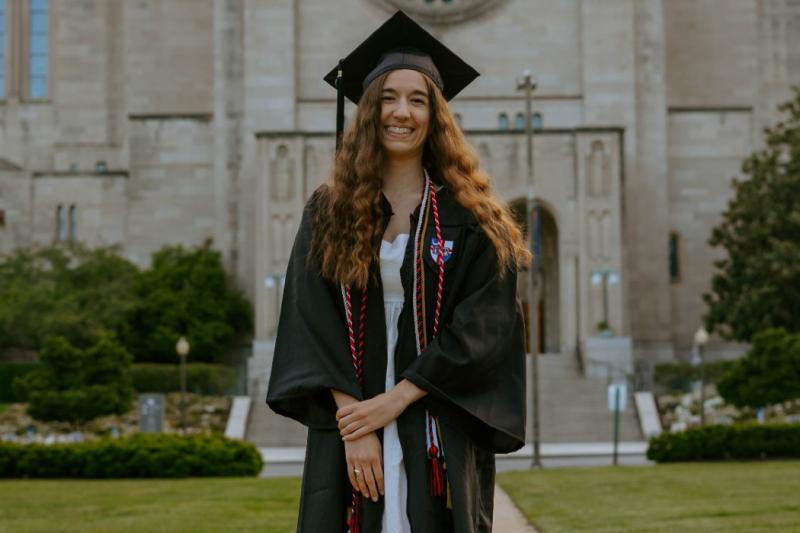 elizabeth in her graduation cap and gown