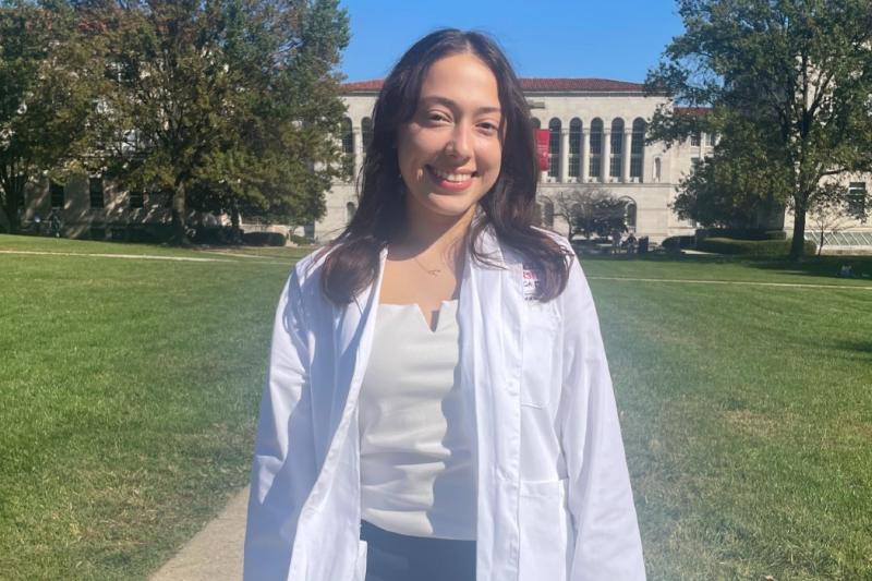 natalia in her white lab coat