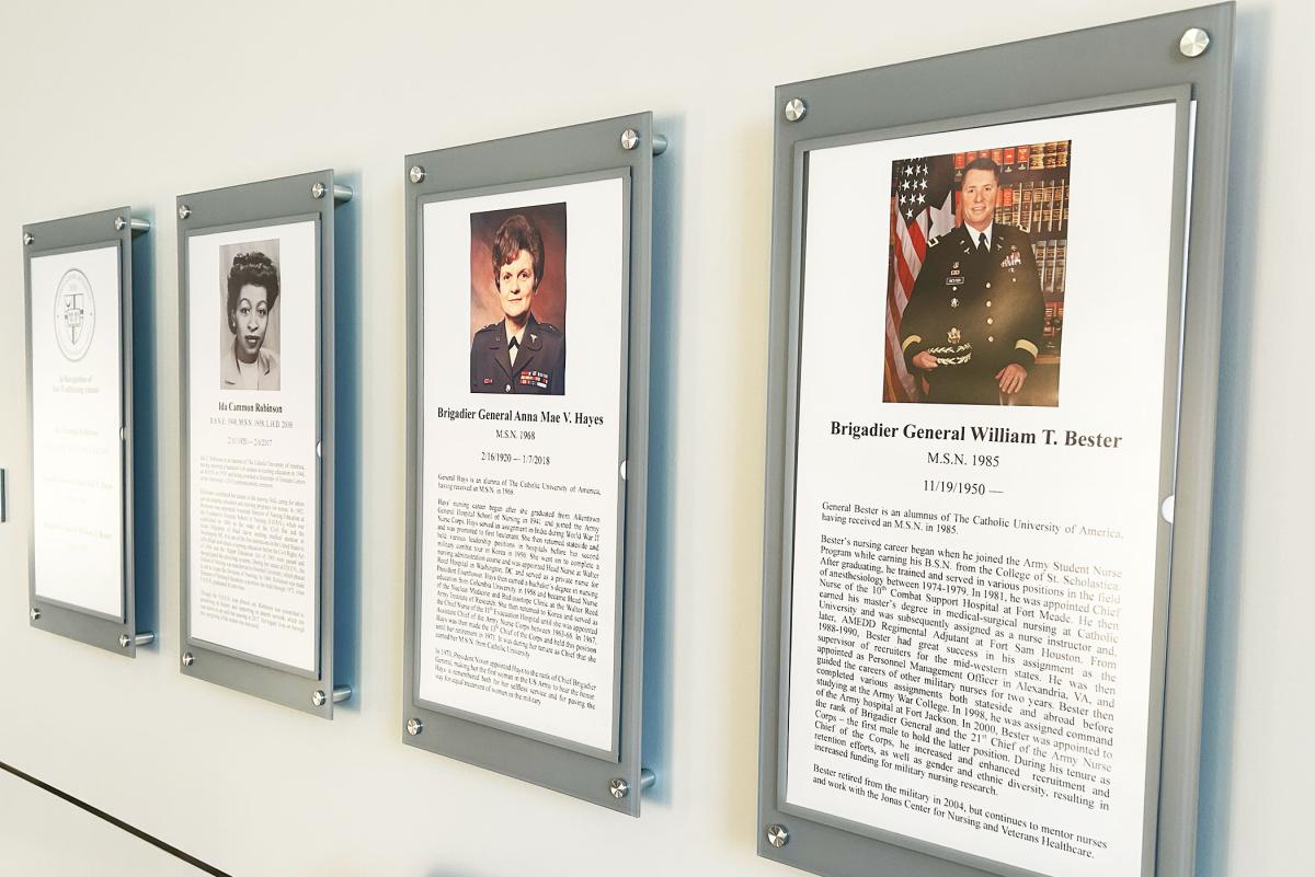 Commemorative panels of the Trailblazing Nurses.