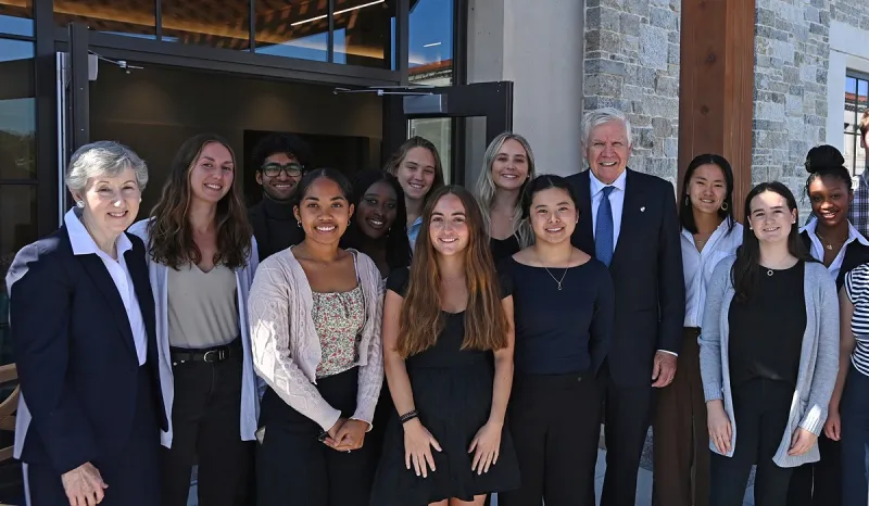 Cardinal Wilton Gregory, Archbishop of Washington and University Chancellor, blessed the Joanne Barkett Conway Memorial Roof Garden atop the new Conway School of Nursing Building on Monday morning.