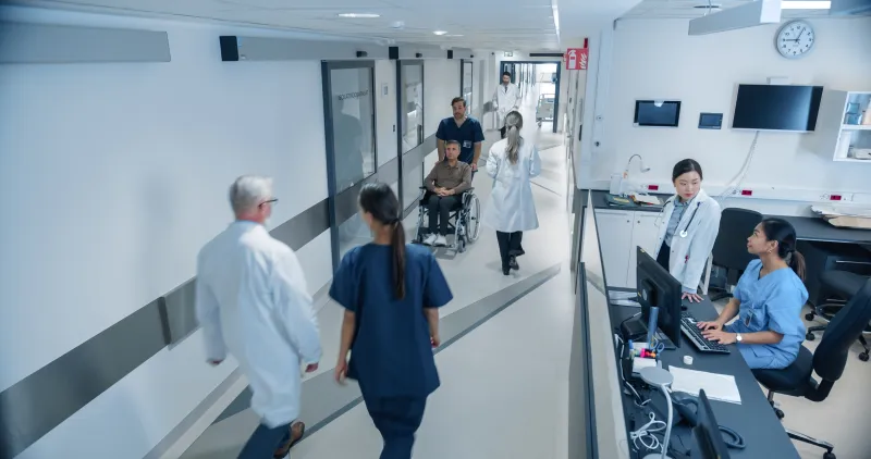 active hallway of a hospital