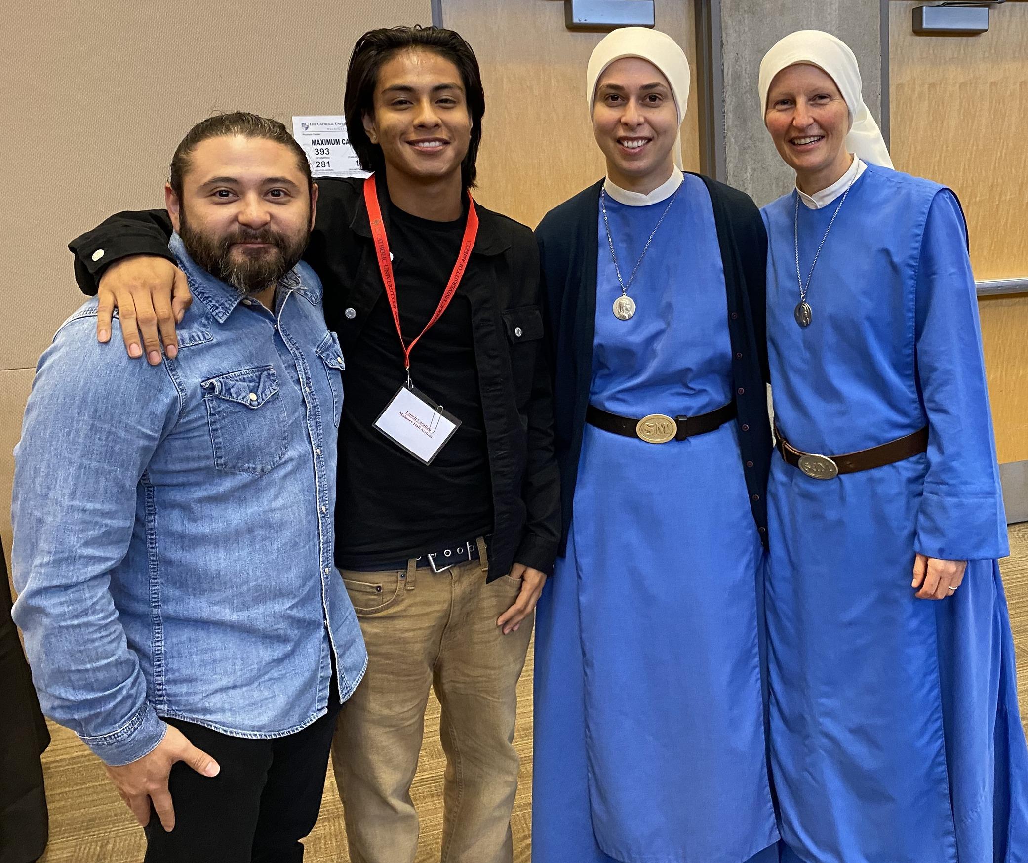 students with religious sisters